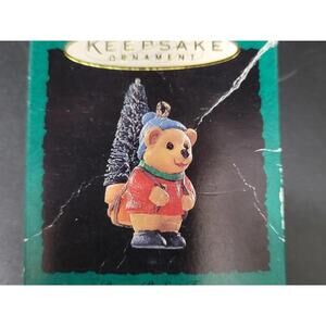 Hallmark Keepsake Miniature Christmas Ornament Bear with Tree